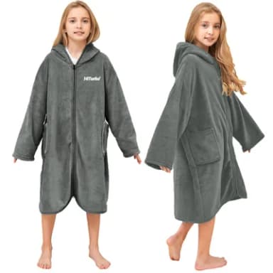 Hiturbo Kids Changing Robe Towel Poncho Bath Robe with Hooded for Beach,Swimming