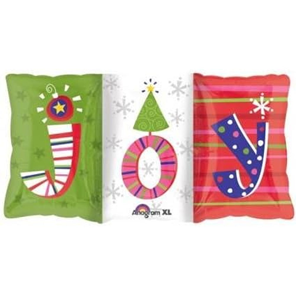 Christmas Balloon - 'JOY' Shape Balloon XL 41cm x 79cm