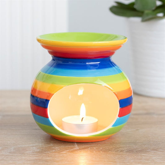 Rainbow Striped Ceramic Oil Burner