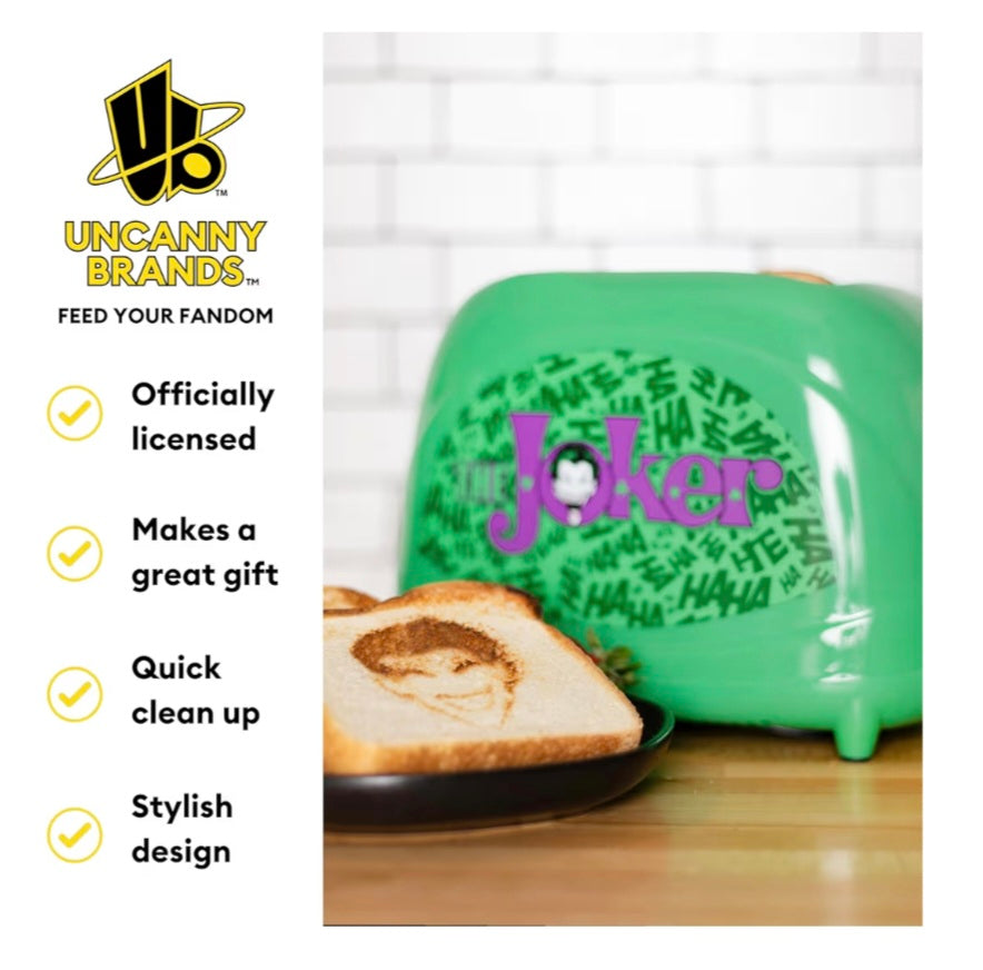 Uncanny Brands DC Comics The Joker Two-Slice Toaster – Toasts The Joker's Face on Your Toast – Fun Kitchen Appliance –Compact and Easy to Use