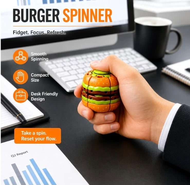LED Burger Fidget Rotating Spinner