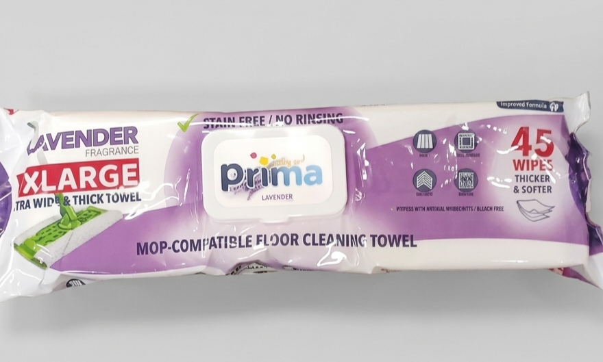 Prima Mop Compatible Floor Cleaning Towels - Lavender - 45 Wipes
