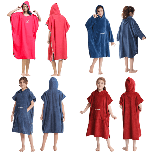Hiturbo Kids Changing Robe Towel Poncho Bath Robe with Hooded for Beach,Swimming