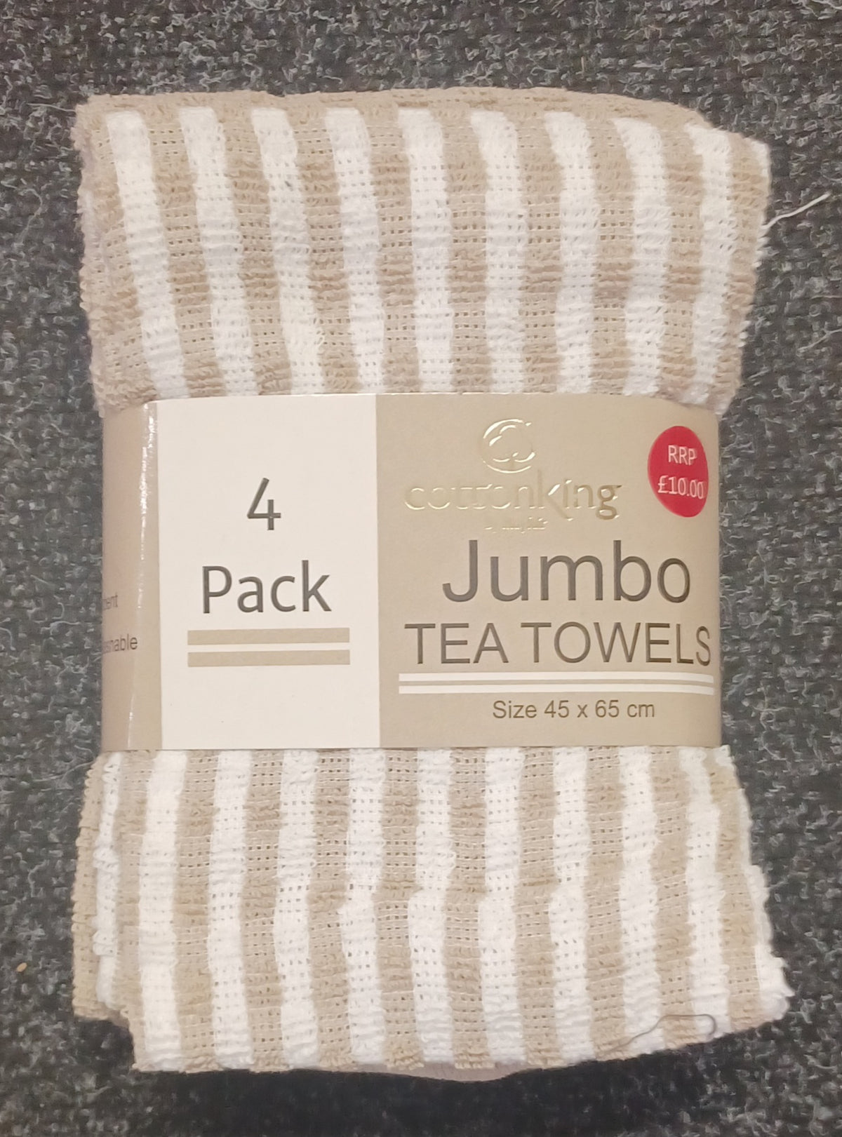 4 Pack CottonKing Jumbo Tea Towels