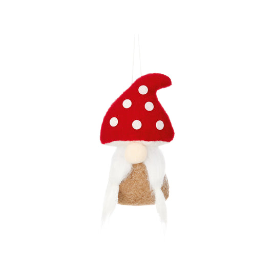 Festive classics Red Mushroom Gonk Fabric Hanging decoration