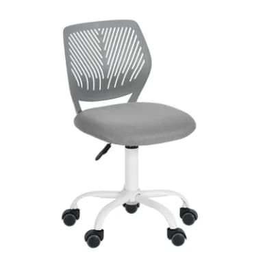 Homy Casa Desk Chair Adjustable Swivel Office Chair Fabric Seat Ergonomic Task Chair without Armrest, Grey