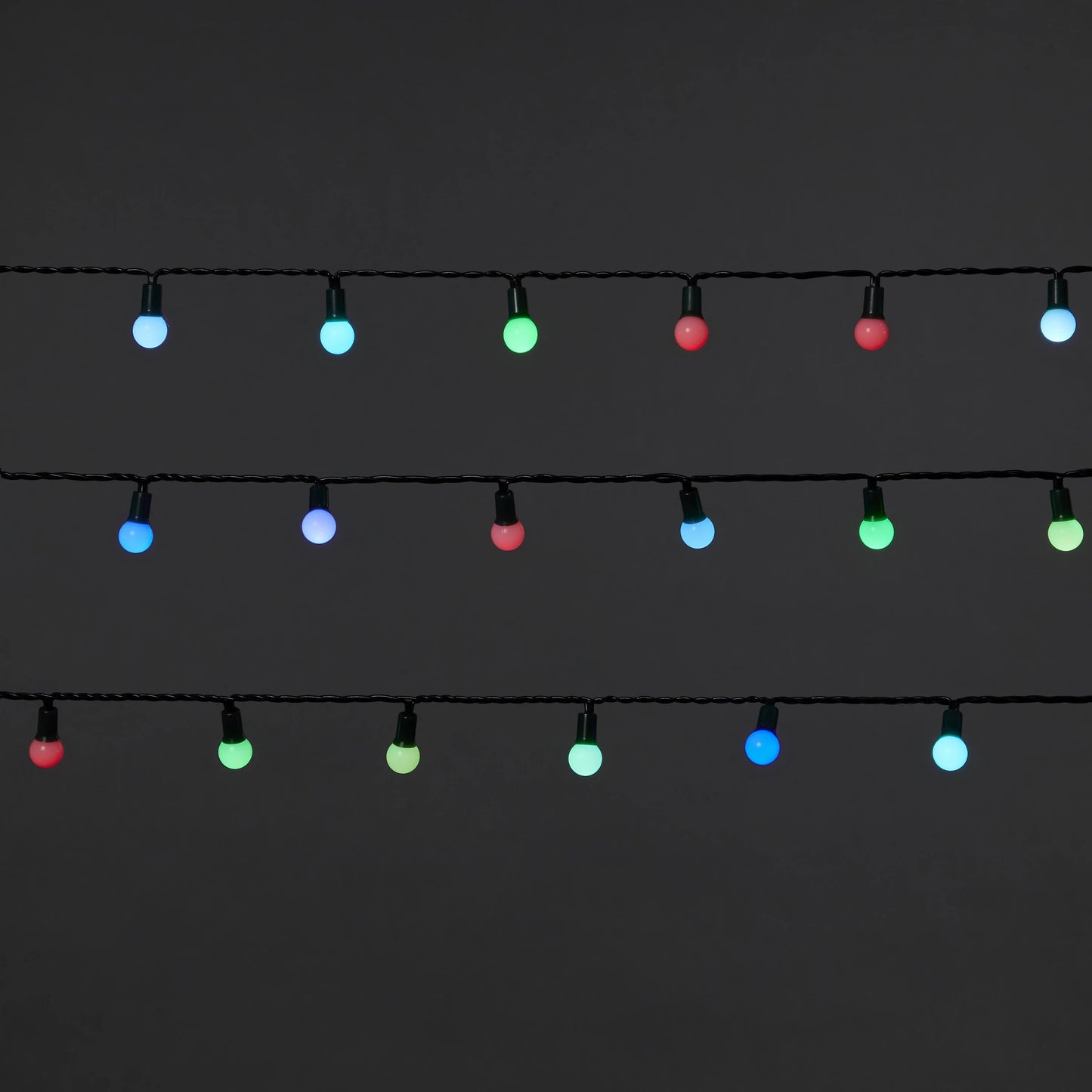 120 Colour changing Berry LED String lights With timer function & 13.52m Green cable