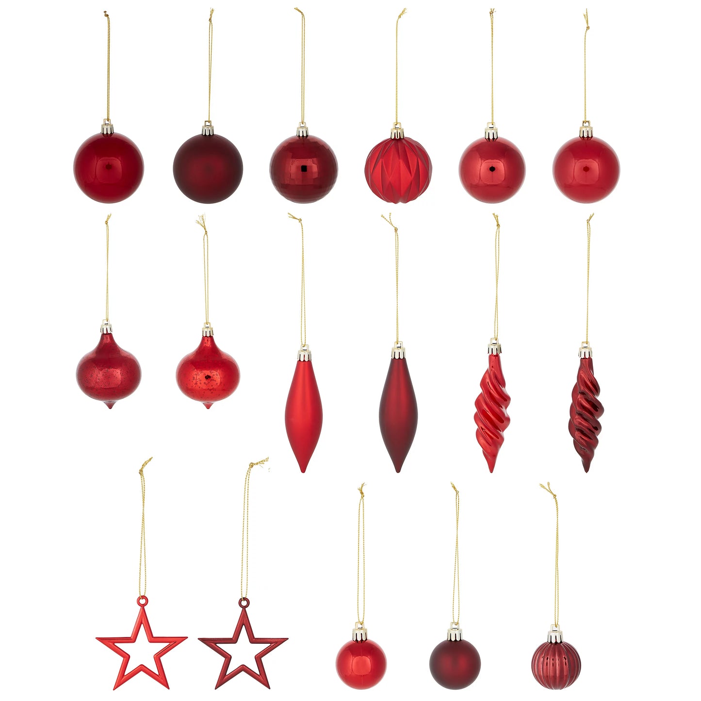 Hanging decoration set, Pack of 40 - Red