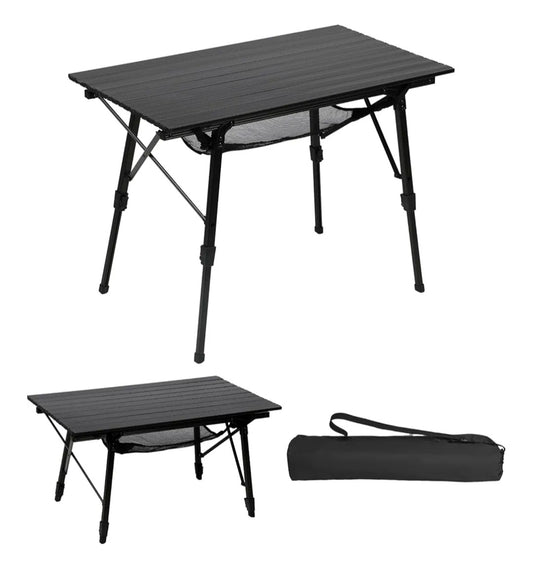 Portal Camping Tables That Fold up 90×53cm Picnic Table Folding Portable with Height Adjustable Legs Collapsible 3ft Aluminium Rollup Outdoor Lightweight Foldable for Beach Fishing Garden BBQ