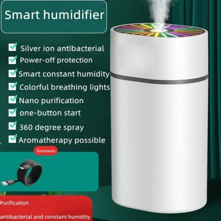 CY-169 Ultrasonic Portable Humidifier with 1000ml Tank & 24-Hour Runtime