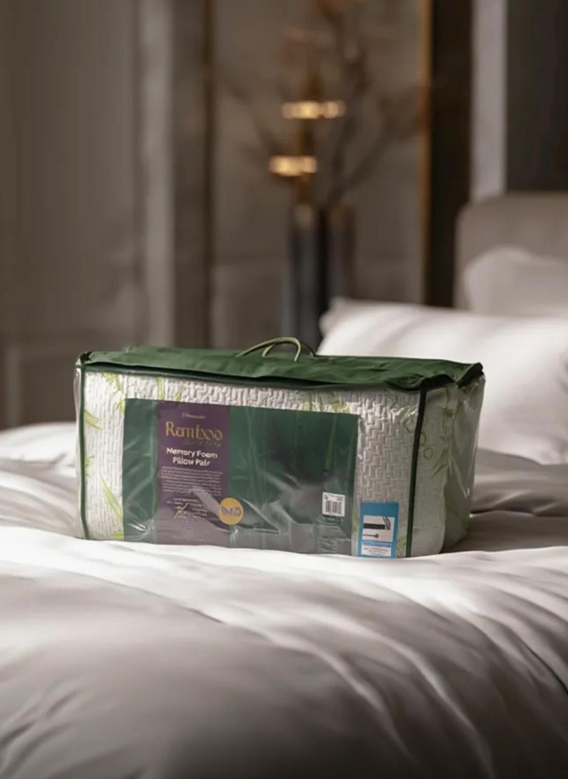 Pack of 2 Bamboo Memory Foam Pillows RRP £49!