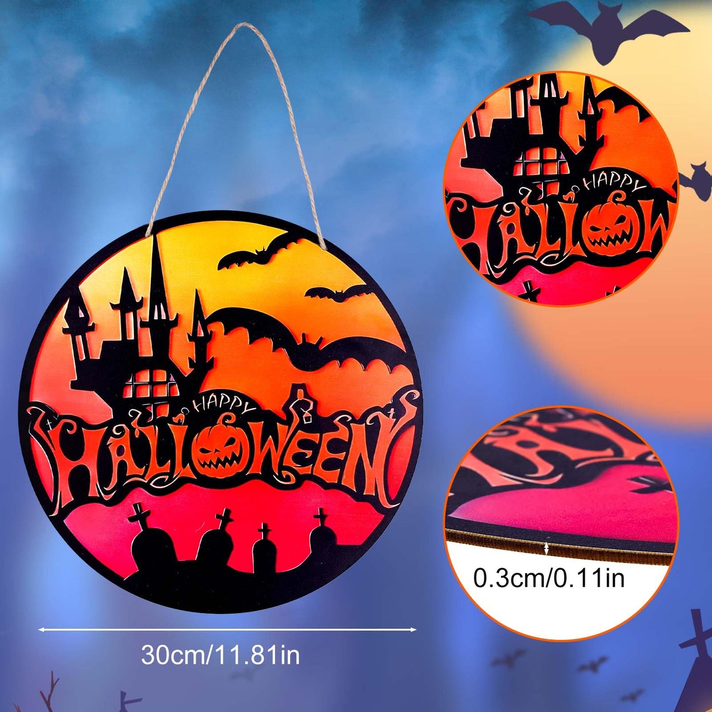 Halloween Hanging Sign 30cm