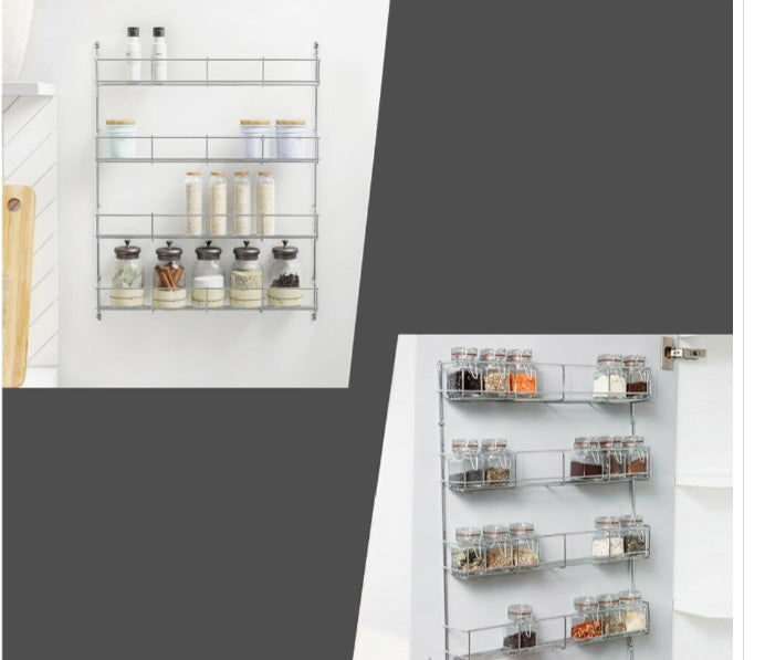 Neo 4 Tier Spice Rack For Kitchen Door Cupboard or Wall