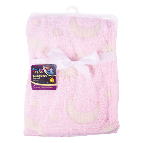 Glow In The Dark Baby Blanket Pink 70x90cm