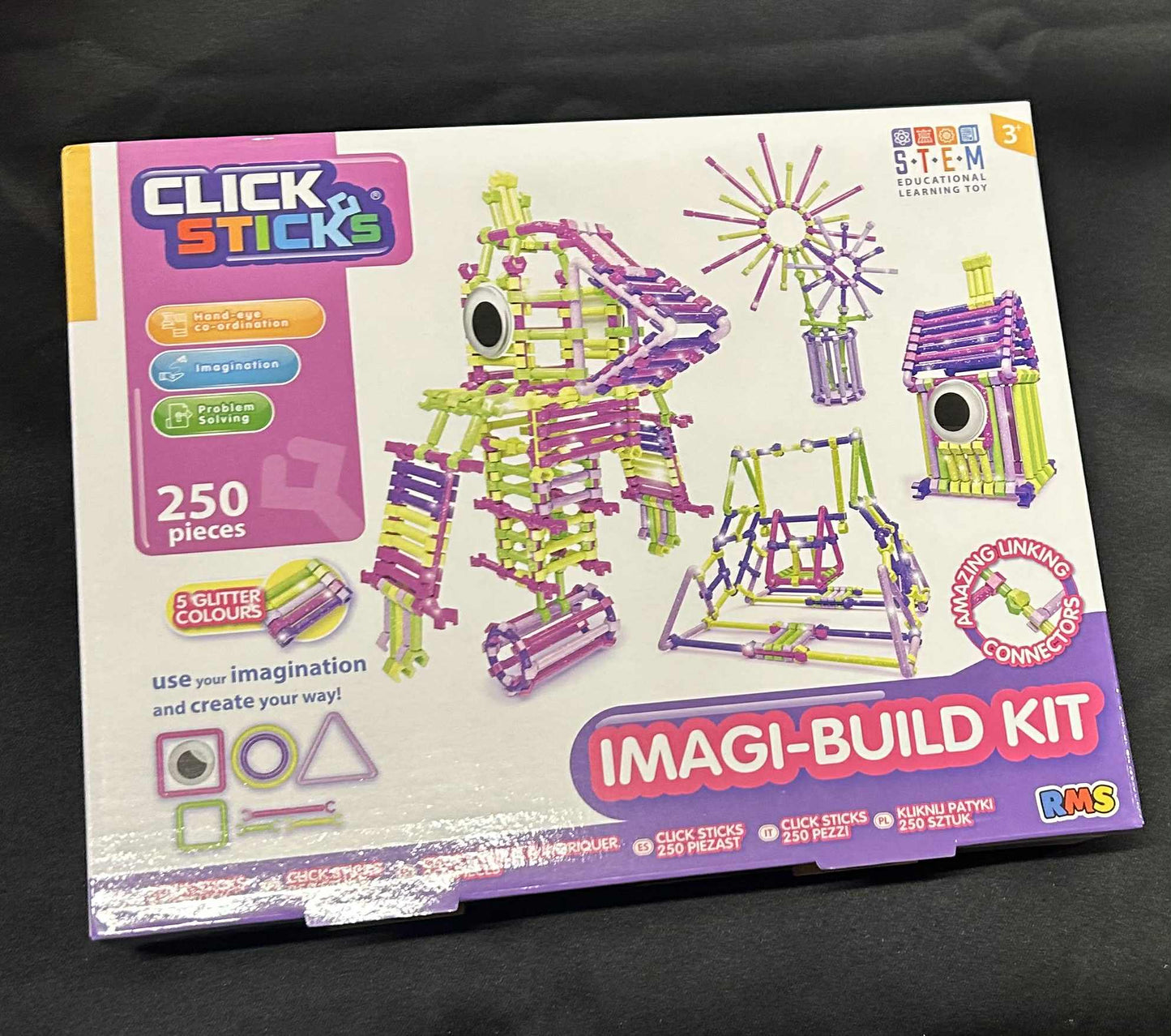 Clicksticks 250 Pieces Glitter Imagi-Build Kit