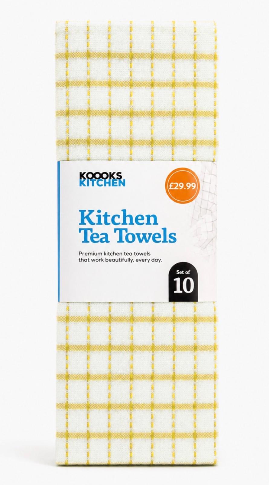 10 Pack Tea Towel 6 Assorted Colours