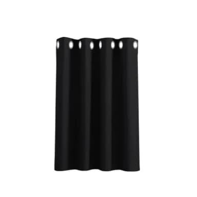 PONY DANCE Blackout Thermal Insulated Curtain for Bedroom, 34 x 54 Inch Eyelet Black Out Curtain & Drape for Kitchen, Living Room Window, 1 Panel, Black