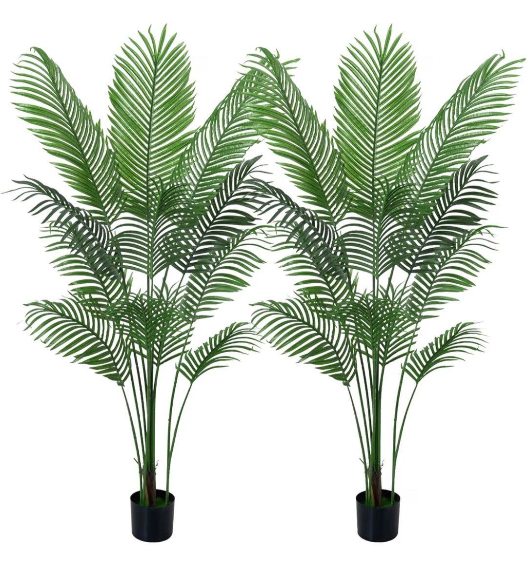 Artificial Plants Indoor Outdoor Fake Palm Tree 160cm/5.25FT Large Lifelike Fake Plant with 12 Leaves, Perfect Faux Plants in Pot for House Garden Home Office Decoration Housewarming Gift (2Packs)