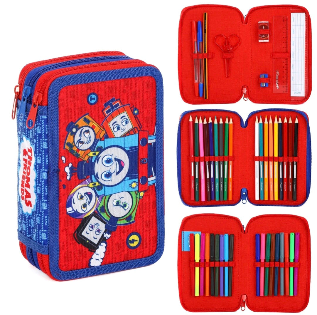 Thomas 3 Tier Filled Pencil Case 45 Piece Stationery School Supplies Kids