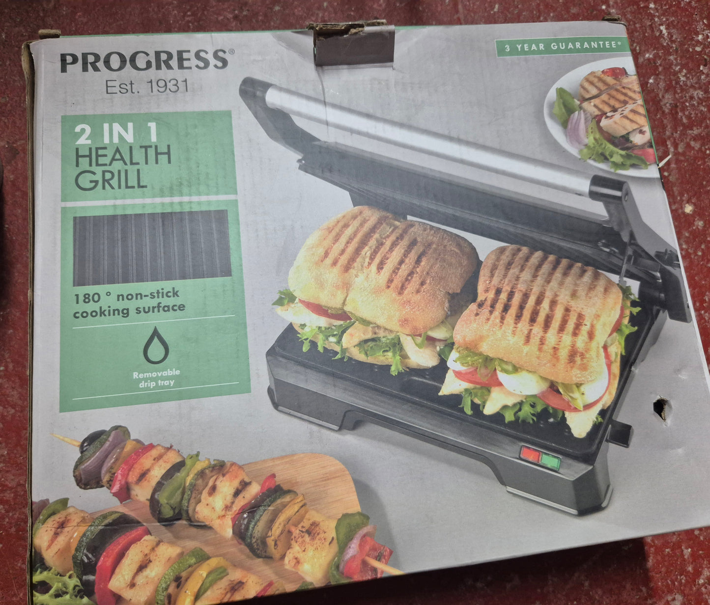 Progress Health Grill *damage to top of lid see pic otherwise new