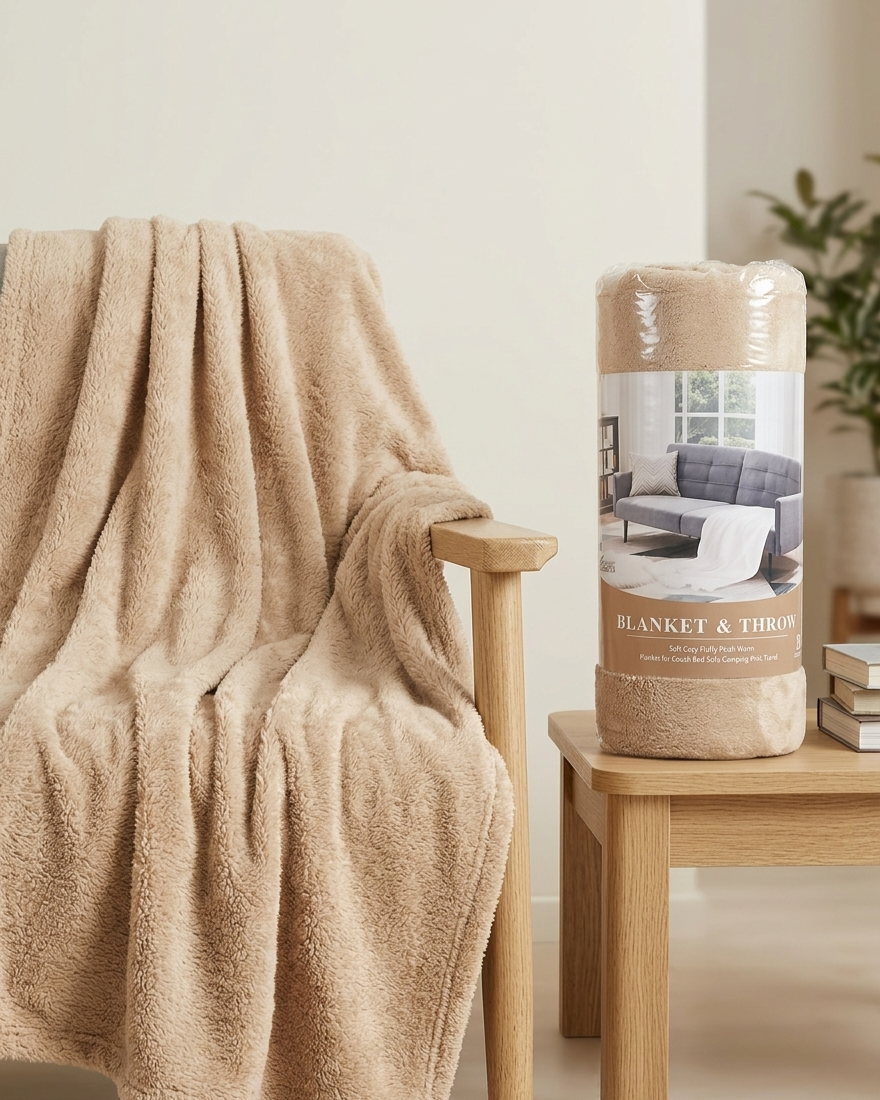 Soft, Cozy & Fluffy Plush Warm Blanket For Couch/Bed Single