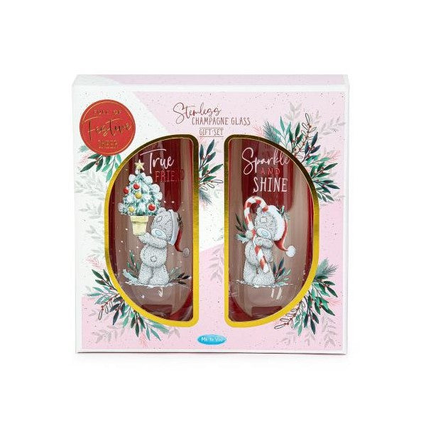 Me to You Festive True Friend Stemless Champagne Glass Gift Set