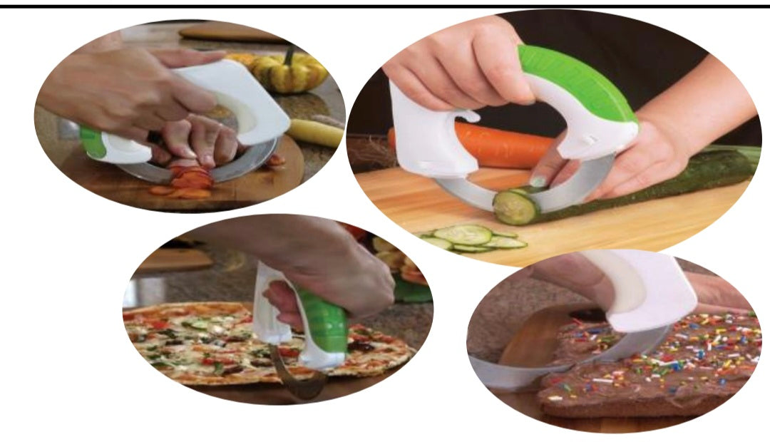 Rolling Knife Circular Cutter Stainless Steel Easy Glide Kitchen Chopping Tool
