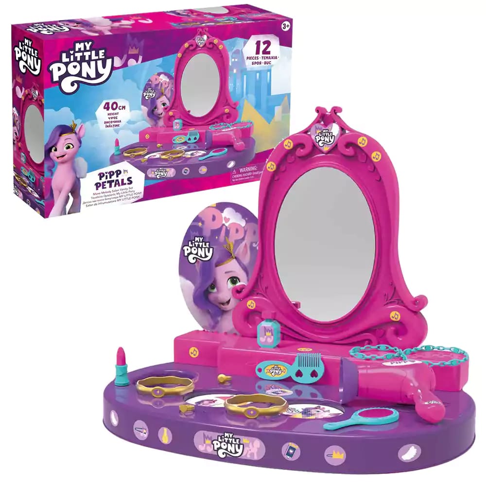 My Little Pony Pipp Petals Mane Melody Salon Vanity Set, Hasbro, 3 Years +