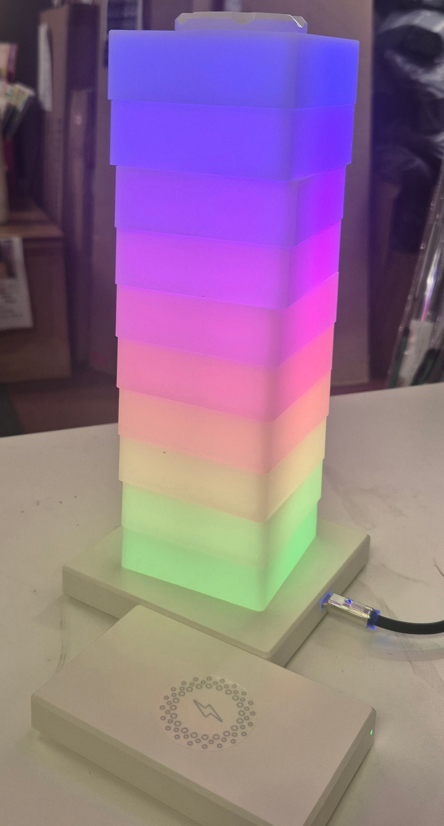 DIY Colour Changing Ambient Table Lamp with Phone Charger