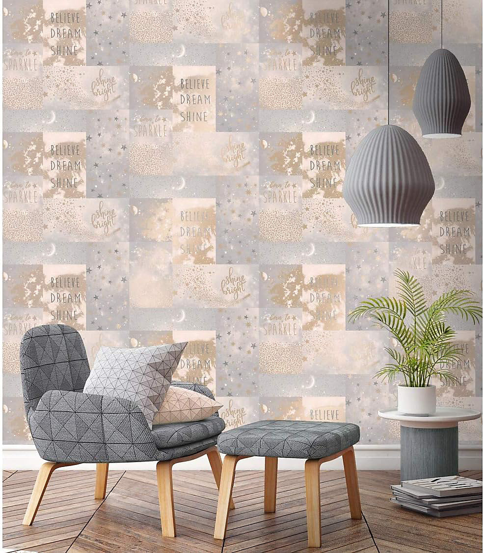 Crown Starlight Love To Shine Natural Wallpaper Metallic Sparkle