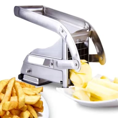 Impeccable Culinary Objects (ICO) Potato Chipper and French Fry Cutter Includes Two Stainless Steel Sharp Blades, Chip Cutter with Secure Suction Base