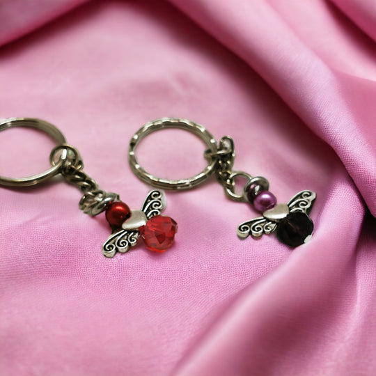 Handmade Birthstone Angel Keyring