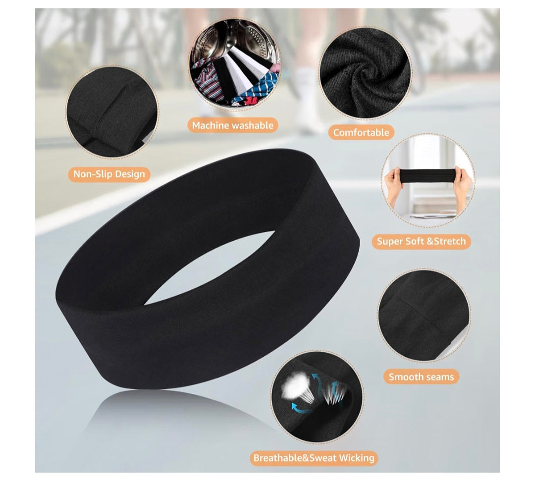 7PCS Fashion Sports Hair Bands for Women's Hair, Soft Cotton Cloth Stretchy Headbands Workout Yoga Running Makeup