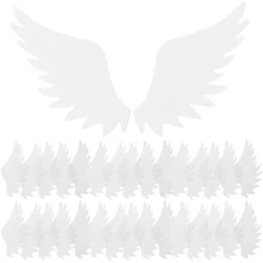 48pcs (24 pairs) Cupcake Topper Decoration Edible Angel Wings Cupcake Toppers Rice Paper Cupcake Toppers Birthday Wedding Cake Decoration Party Supplies