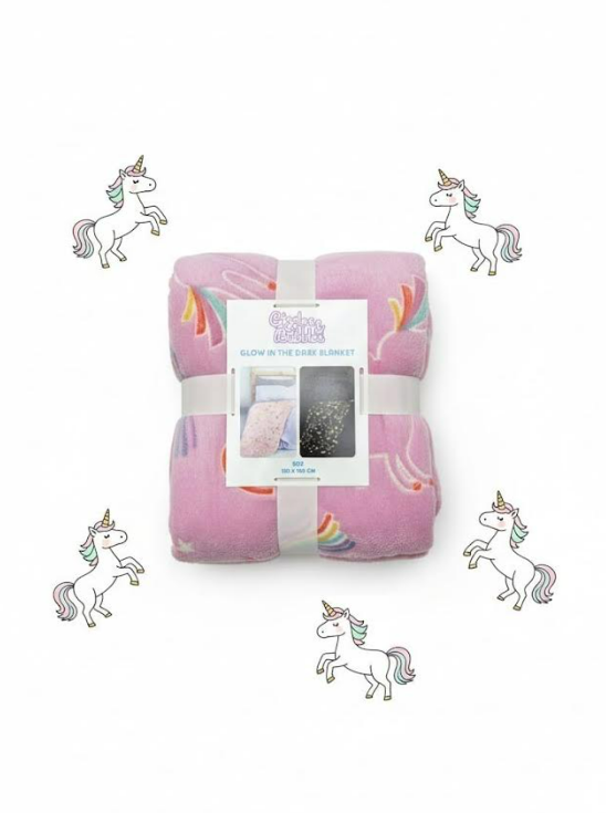 Glow In The Dark Pink Unicorn Blanket