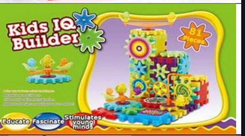 81pc Kids IQ Builder Game Building Blocks Gear Cogs Jigsaw Toy