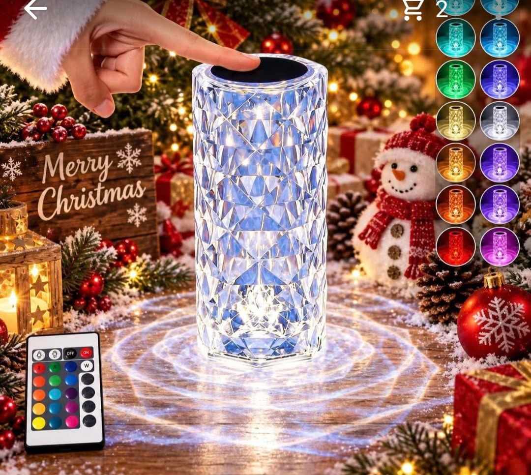 Crystal Colour Changing LED Diamond Table Lamp