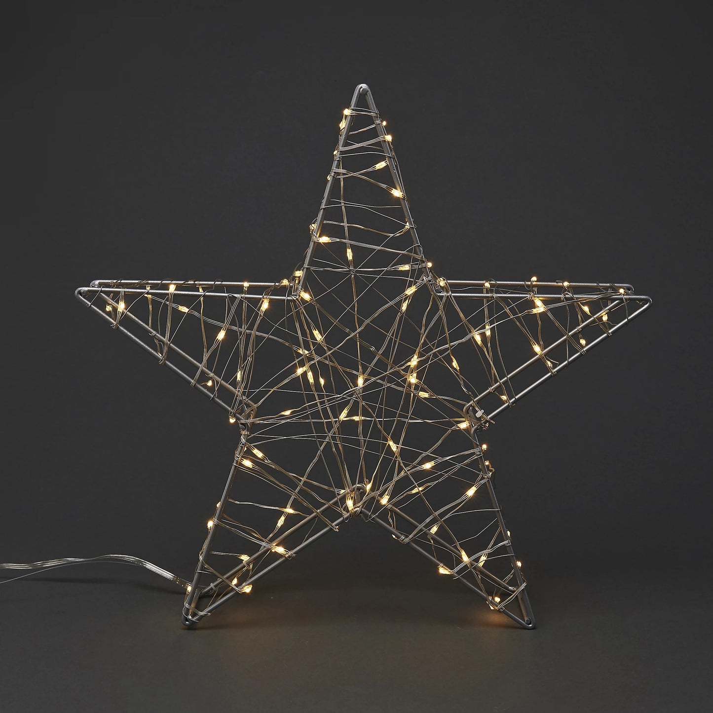 Silver effect Star LED Electrical christmas decoration 43cm