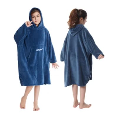 Hiturbo Kids Changing Robe Towel Poncho Bath Robe with Hooded for Beach,Swimming