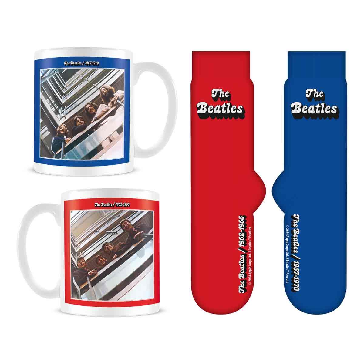 The Beatles Red & Blue Mug & Sock Set