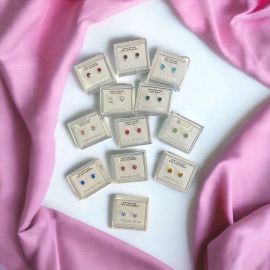Sterling Silver Birthstone Earrings