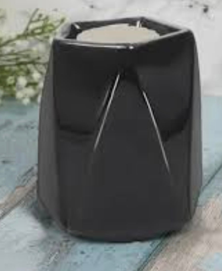 Wax Melt Oil Warmer Burner Tea Light Ceramic Geo Geometric Black