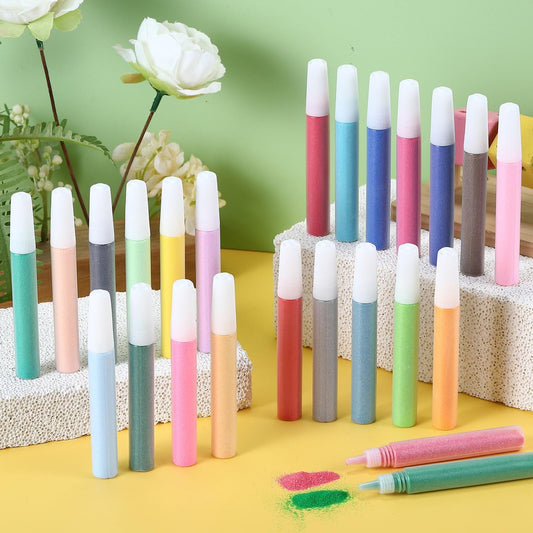 BBTO 48 Pcs Colored Sand Kit Assorted Crafts Sand Art Bottles for Kids Painting Drawing Gift DIY Crafty Collection