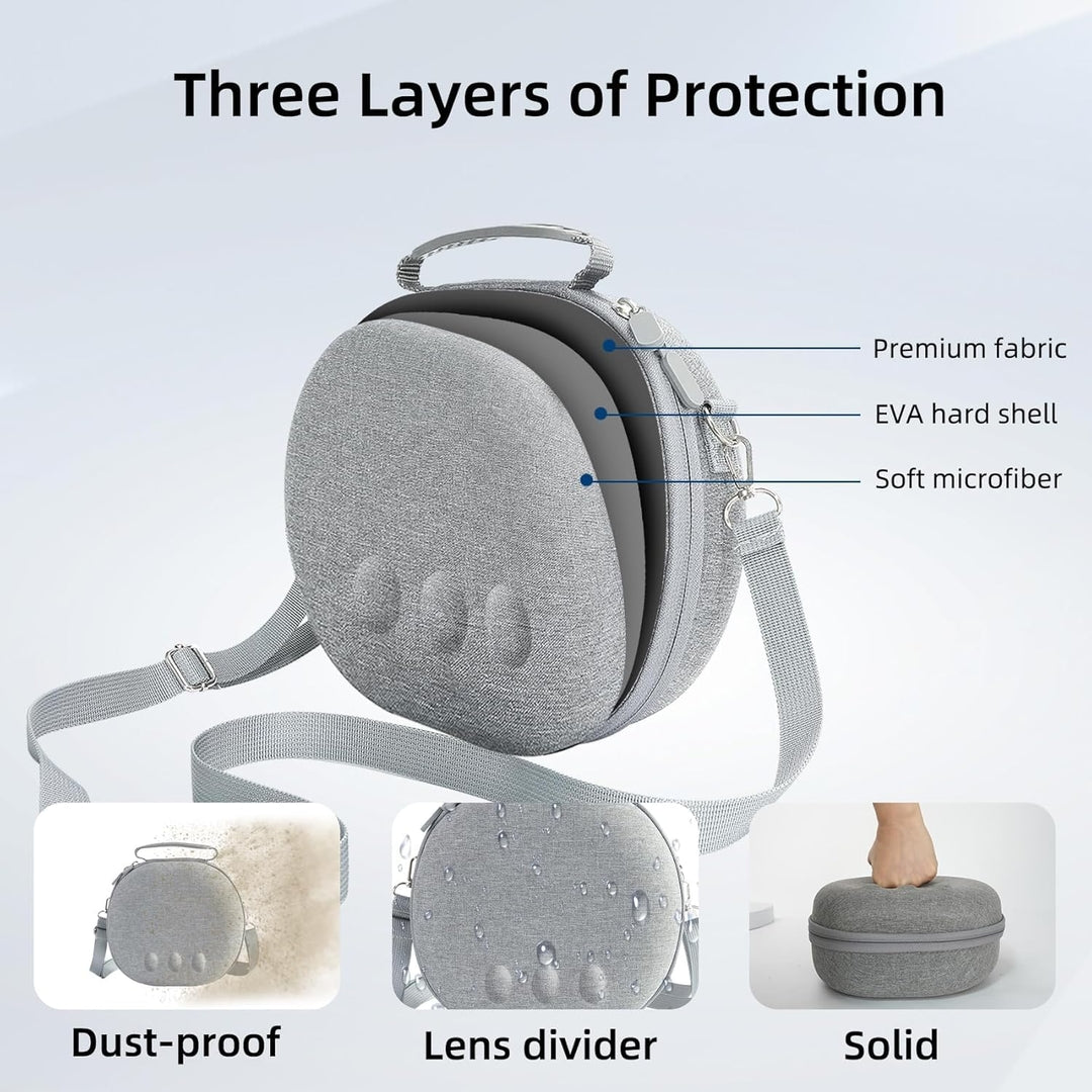 Meta Quest 3 Carring Case, Protective Case Hard Shell Box for Quest 3 Large Space Storage Bag, Shoulder Bag Portable Travel Case for Meta Quest 3 VR & Accessories (Gray)