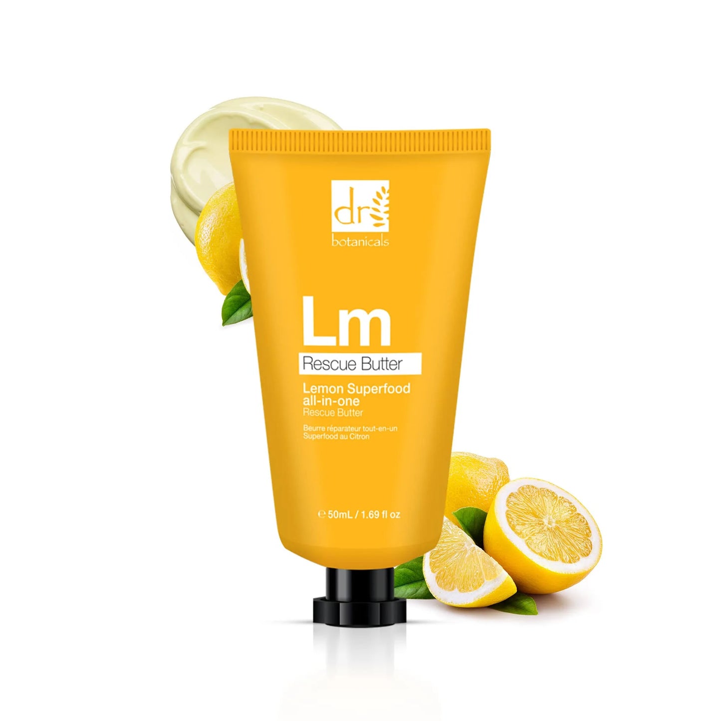 Dr Botanicals Lemon Rescue Body Butter 50ml | A Rich, Lemon, Zesty Body Butter for the Face, Hands, Body and Feet - Great for Dry Skin Patches