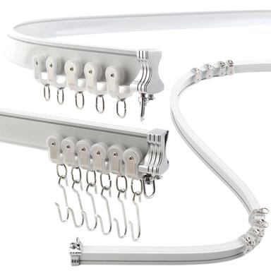 Aluminum Flexible Curtain Track 3ft-6.6ft / 2 Meter | Bendable Curtain Track | Ceiling Curtain Track Ceiling/Wall Mount | Bay Window Curtain Track for Ceiling Mounted Shower Curtain Rail Track