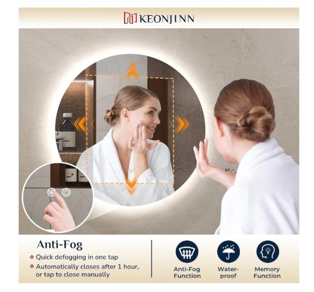 50cm LED Round Bathroom Mirror With Anti-Fog