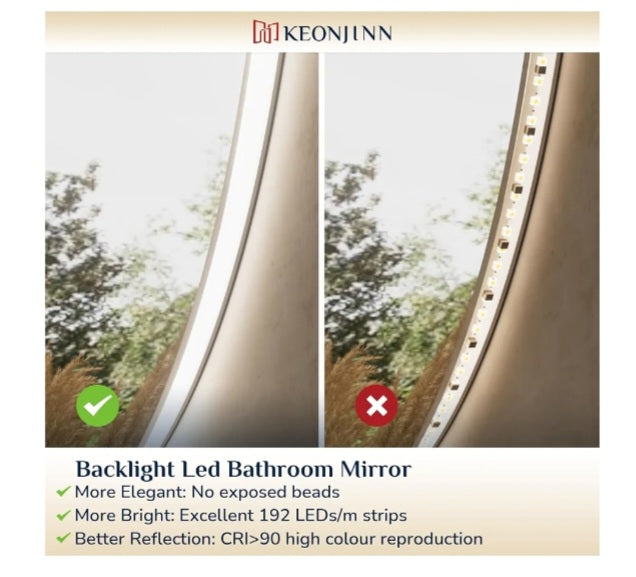 50cm LED Round Bathroom Mirror With Anti-Fog
