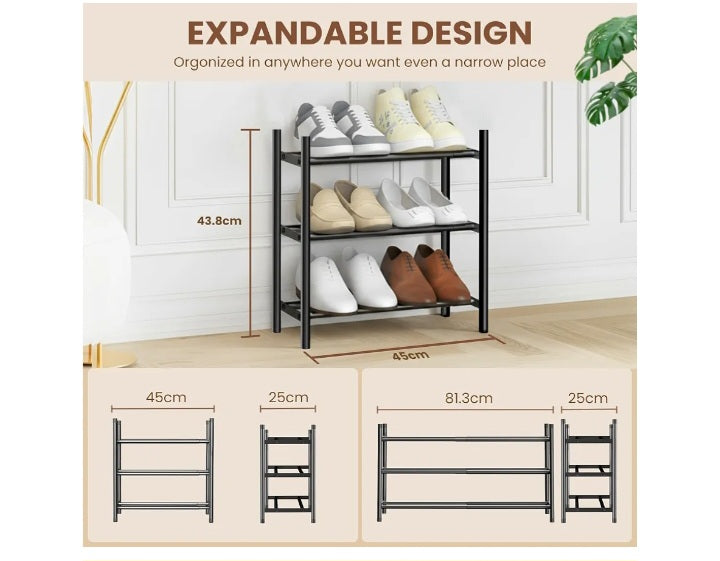 3 Tier Extendable Shoe Rack