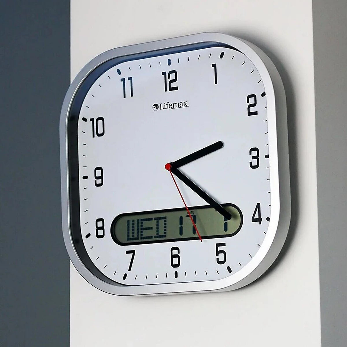 Clear Time Day Date Wall Clock